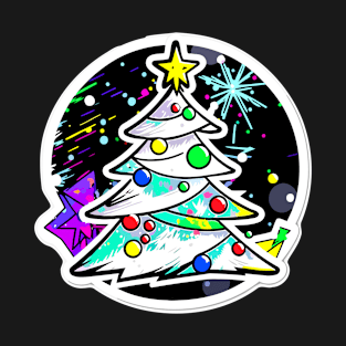 Wintery Night Kawaii Christmas Tree T-Shirt