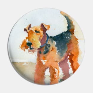 Watercolor Airedale Terrier - Dog Lovers Pin
