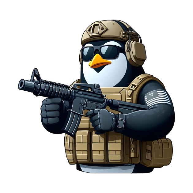 Tactical penguin by Rawlifegraphic