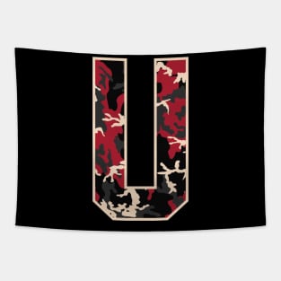 Initial Capital Letter U Camo Alphabet Gift Women Men Kids Tapestry