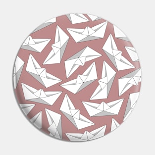 Origami Boat Pink Pin