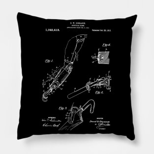 Artificial hand 1912 Patent Print, Prosthetic hand Patent Artificial hand, Prosthetics Office Wall Art Print, Doctors Patent Illustration Pillow