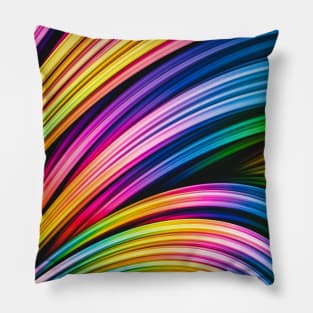 Melos. Super Colorful Abstract Art Strands Pillow