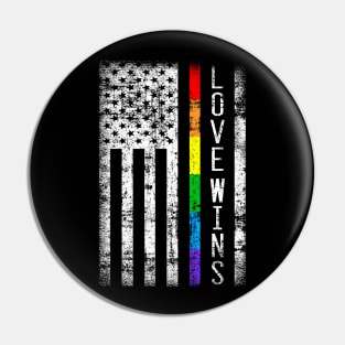 Love Wins American LGBT Flag Gay Pride Lesbian Pin