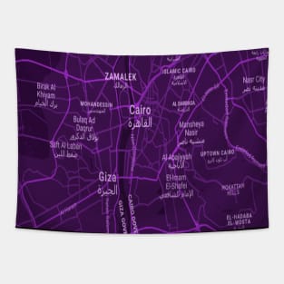 Cairo / Giza purple map Tapestry