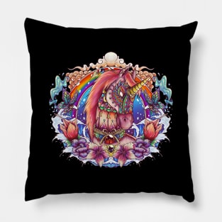 great ornate unicorn Pillow