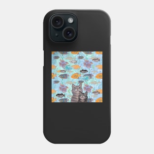 Two tabby cats and a fish tank Phone Case