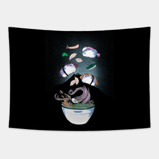 Sushi - all you can eat - strange - black version Tapestry