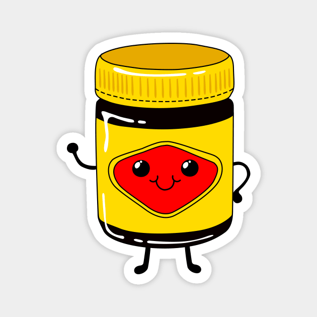 Cute Vegemite jar - Australia - Cute Vegetarian Spread Magnet by NOSSIKKO