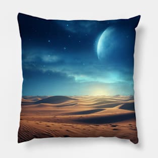 Desert Sand Land Serene Landscape Pillow