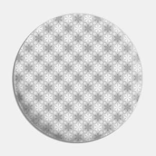 Bright Light Gray, Dark Gray, and Winter White Snowflakes Pattern Pin