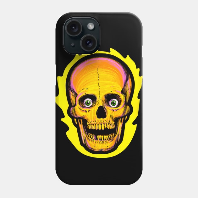 Vintage Flaming Skull Halloween Phone Case by Pop Fan Shop