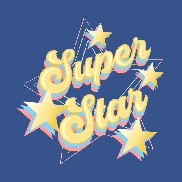 Super Star Retro Graphic by LittleBunnySunshine