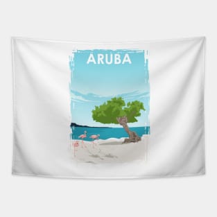 Aruba Travel Poster Tapestry