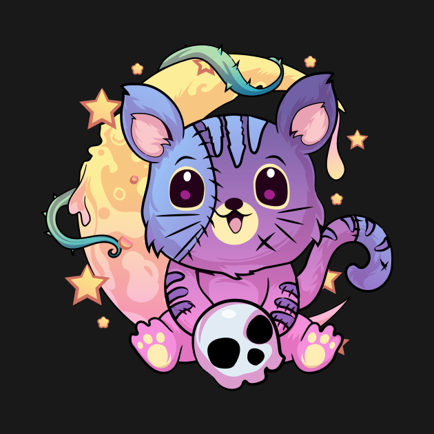 Pastel Goth Kawaii Cat by DionArts