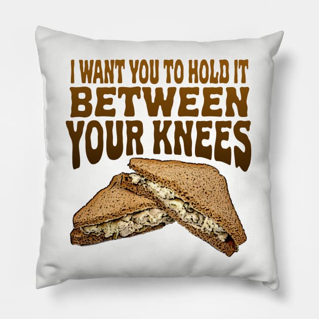 I Want You to Hold It Between Your Knees Pillow by JPiC Designs