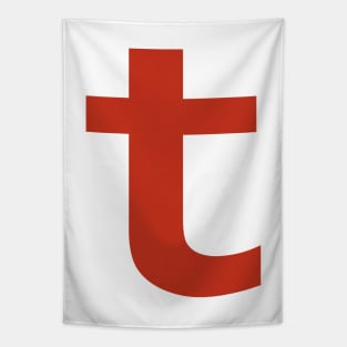 Letter t in Red Text Minimal Typography Tapestry