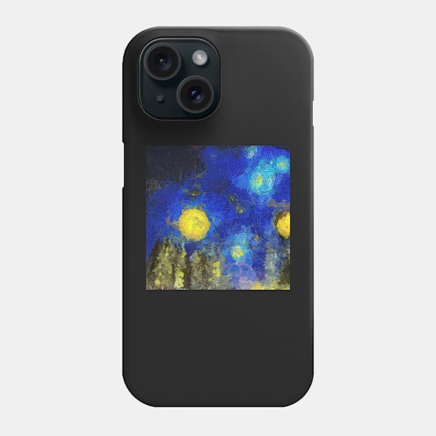 Trees in starry sky Van Gogh Monet Cézanne Phone Case by Ariela-Alez