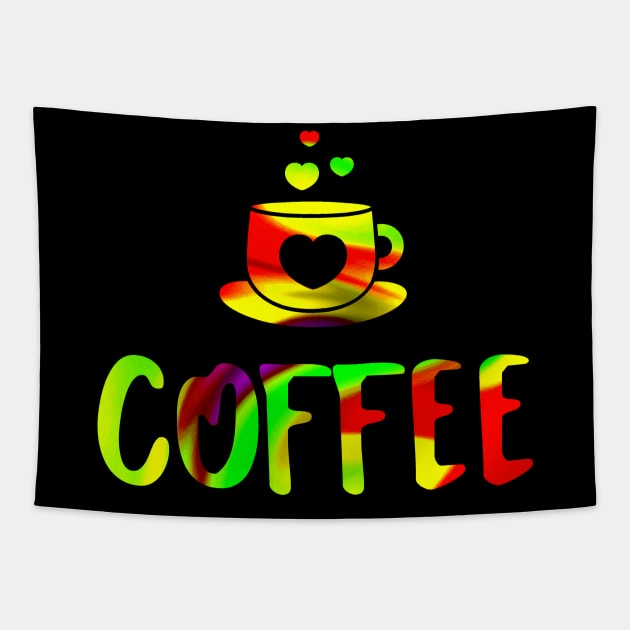 I LOVE Coffee Abstract Tapestry by SartorisArt1