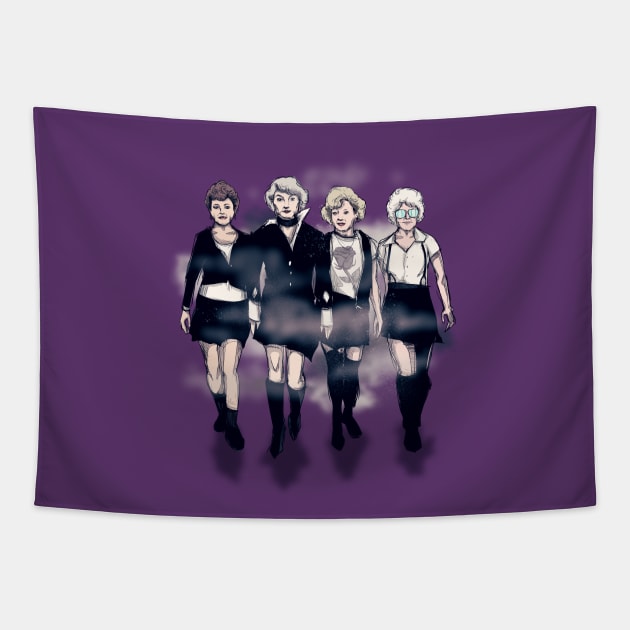 Golden Witch Girls Tapestry by LVBart