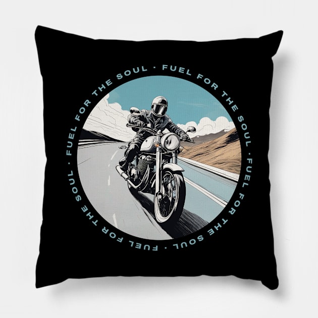 Fuel for the soul motorcycle Pillow by Bikerkulture