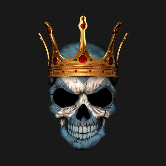 Scottish Flag Skull with Crown by jeffbartels