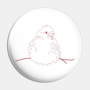 line art illustration of a red finch perched on a branch Pin