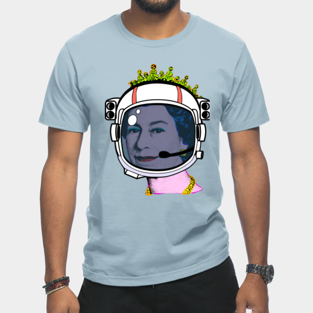 Discover Queen Elizabeth II Wearing Space Helmet Her Royal Highness Queen of England - Queen Elizabeth - T-Shirt