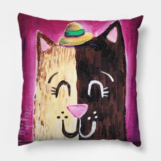 Cute Cat in a Hat cat lady gifts Pillow