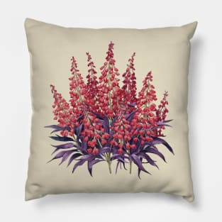 Queen Victoria lobelia, Watercolor Botanical Pillow