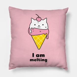 I am melting cat kitty ice cream summer Pillow