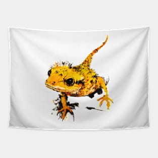 Yellow Iguanas Watercolor Art - Eye-catching Wildlife Collection Tapestry