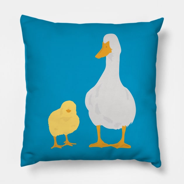 chick and duck Pillow by seem illustrations 