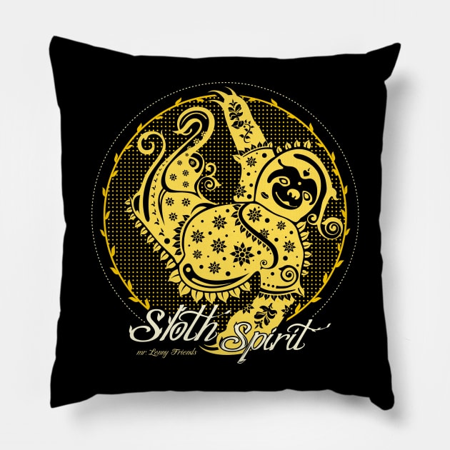Sloth Spirit / yellow_black [mr.Lenny Friends] Pillow by mr.Lenny Loves ...