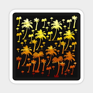 golden tropical forest digital pattern Magnet