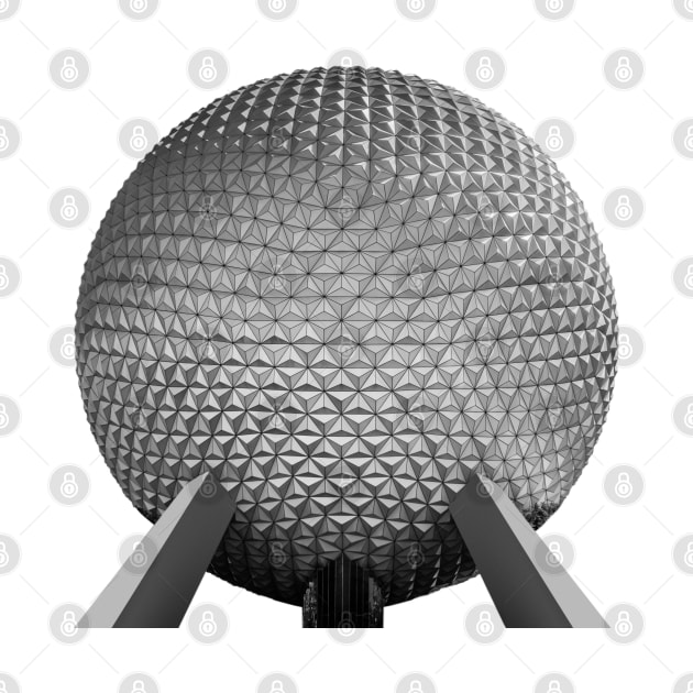 EPCOT Ball Black and White by Enzwell