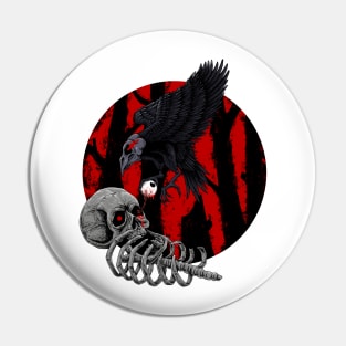 Raven Skull Pin