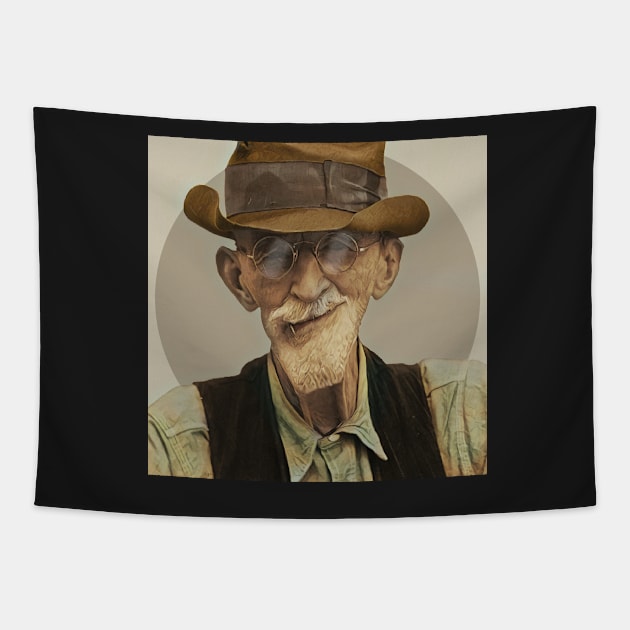 Frank the Farmer -  Funny Face - Caricature Tapestry by Wilcox PhotoArt