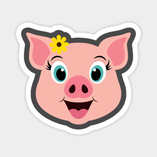 Cute Girl Pig Face Design Magnet