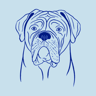 Dogue de Bordeaux (Light Blue and Blue) T-Shirt