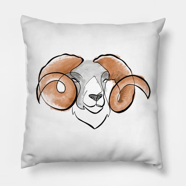 Aries Minimalist Goat Pillow by minim.anime