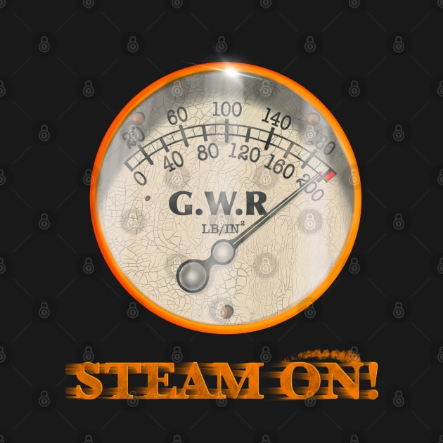 Steam On Vintage Railway Steam Gauge by MotorManiac by MotorManiac