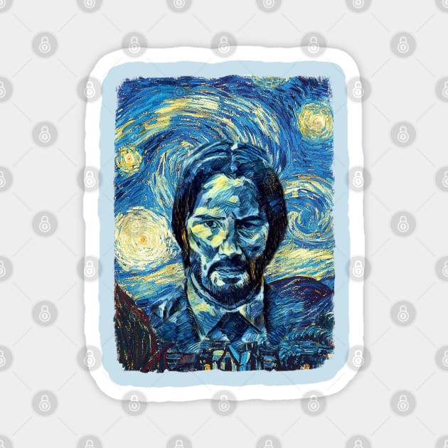 John Wick Van Gogh Style Magnet by todos