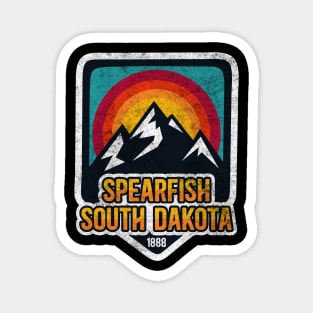 Spearfish South Dakota Vintage Mountain Sunset Magnet