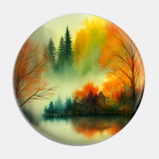 Colorful Autumn Landscape Watercolor 10 Pin