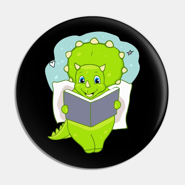 Book Reading Dinosaur Pin by iHeartDinosaurs