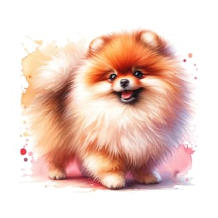 Pomeranian Watercolor Painting - Beautiful Dog T-Shirt