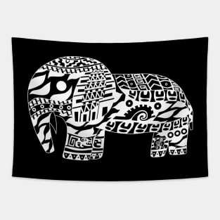 tribal elephant in tattoo skin ecopop Tapestry