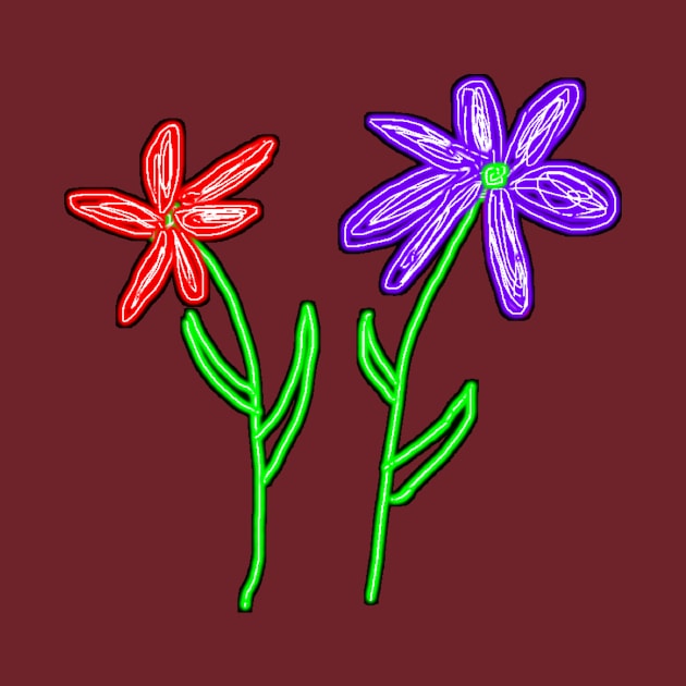 Neon Flowers--no background by JustSayin