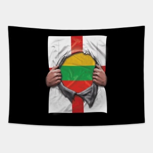 Lithuania Flag English Flag Ripped - Gift for Lithuanian From Lithuania Tapestry